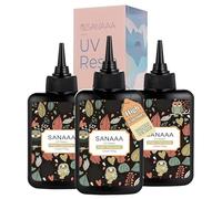 SANAAA Resina UV Trasparente Dura 300g,Resina Ad Alta Viscosità, Colla Polimerizzazione Con Luce Ultravioletta Per La Creazione Di Gioielli, Creazione Di Portachiavi, Decorazioni Artigianali