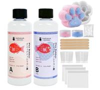 SANAAA Silicone liquido per Squishy Maker, kit per fare gomma siliconica super morbida, miscela proporzione AB 1:1 per Taba Squishy, regalo di decompressione fai da te zampe di gatto Set (500g)