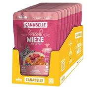Sanabelle Freshe Mieze - Manzo e pollo,10 x 100 g sacchetti completamente riciclabili, cibo umido per gatti, cibo per gatti come appena cotto, un marchio di alimenti per animali Bosch
