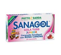 PHYTO GARDA Sanagol - Gola Tuss Junior Fragola, 24 caramelle