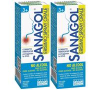 Sanagol Spray Erisimo Senza Alcool 20 Ml 2x20 ml Spray orale