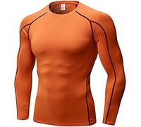 SANANG Maglietta Atletica da Uomo a Maniche Lunghe con Strato Inferiore a Compressione e ad Asciugatura Rapida 1059