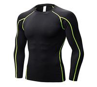 SANANG Maglietta Atletica da Uomo a Maniche Lunghe con Strato Inferiore a Compressione e ad Asciugatura Rapida 1059