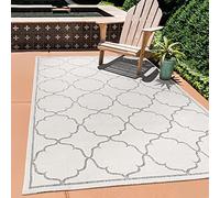 SANAT Tappeto per esterni resistente alle intemperie, per interni ed esterni, impermeabile, per balcone, per terrazza, giardino, cucina, bagno o soggiorno, colore crema, 120 x 170 cm