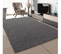 SANAT Tappeto per soggiorno grigio, a pelo lungo, stile moderno, dimensioni: 60 x 110 cm