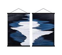 Sanauto B2 Cornici per Poster 50 CM, 50x70 50x100 Cornice Magnetica per Foto in Legno Cornice per Appendere Poster Kit da Appendere per Stampe su Tela Mappa (50cm, Nero, 2 Confezioni)