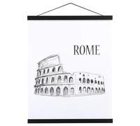 Sanauto Cornice a guida magnetica in legno per poster, supporto magnetico per poster, supporto per cornici, per immagini e fotografie, 120 x 80 cm, 120 x 90 cm (120 cm, nero)