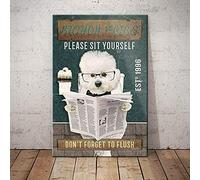 SaNavie Bichon Frise, poster in metallo per bagno, cartello in metallo dipinto in ferro per casa, famiglia, amanti, regalo, divertente cartello in metallo, per bar, negozio, camera da letto, bagno