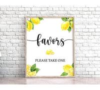 SaNavie Cartello per bomboniere con limone, decorazione da tavolo con scritta "Please Take One", decorazione per la tavola con limoni, decorazione per feste a tema limone, per addio al nubilato, 20,3
