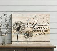 SaNavie Dandelion Just Breathe Everything is Going to Be Okay Wall ArtLibrary Cafe Living Room Kitchen Home Art Wall Decoration Placca in metallo 20,3 x 30,5 cm
