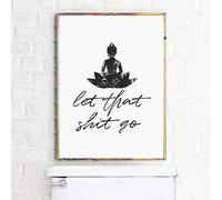 SaNavie Divertente cartello da bagno S e poster Let That Go Citazione Art Men Painting Wall Picture Metal Signs Camera da letto Bagno WC gatto animale studio sala arte decorazione da parete regalo