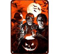 SaNavie Horror Movies Halloween spaventosi personaggi del film poster retrò metallo latta segno metallo latta segno decorazione da parete per garage uomo grotta bar cucina metallo latta segno 15 x 20