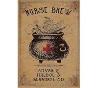 SaNavie Infermiera Brew Vintage Halloween Decor Vintage Hippie Witch Witch Retro Metallo Tin Sign Vintage Cartello Per La Casa Caffè Decorazione Della Parete 20x30 Pollici