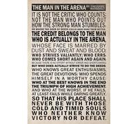 SaNavie Manifesto in metallo con citazione di Theodore Roosevelt con citazione motivazionale di storia per aula e palestra, cartello da parete per casa, camera da letto, caffè, decorazione per la casa