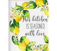 SaNavie Targa in latta con citazione da cucina con limone, decorazione per la casa, 20 x 30 cm