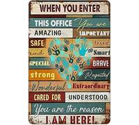SaNavie Targa in metallo con scritta in lingua inglese "Social Workers When You Enter This Office You are Amazing 20,3 x 30,5 cm ", cartello in alluminio per bar, camera da letto, decorazione