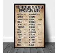 SaNavie The Phonetic Alphabet Morse Code Guide Poster Targa in metallo Decorazione per la casa Caffè Decorazione da parete Casa Bar Uomo Cave Diner Garage Decor metallo Targa in latta 15,2 x 20,3 cm