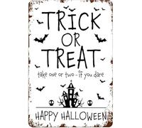 SaNavie Trick or Treat Cartello Halloween Candy Please Take One Social Distance Help Yourself Portico Porta Candy Station Targhe Metallo Vintage Metallo Metallo Metallo Targa Bar Pub Club Cafe