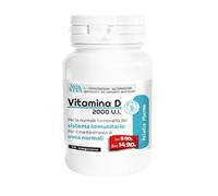 Sanavita Vitamina D 2000 UI Integratore. Per sistema immunitario e ossa. 1 compressa è pari al 100% della dose massima giornaliera. 60 Compresse