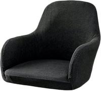 SANBDDLYY Coprisedie Elasticizzati Impermeabili Set da 6/4/2 Pezzi, Bar/Pranzo con Copribraccioli Coprisgabelli Bar Alti Braccioli Girevoli Moderni Mid-Century(Black,4PCS)