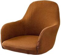 SANBDDLYY Coprisedie Elasticizzati Impermeabili Set da 6/4/2 Pezzi, Bar/Pranzo con Copribraccioli Coprisgabelli Bar Alti Braccioli Girevoli Moderni Mid-Century(Light Brown,6PCS)