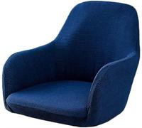 SANBDDLYY Coprisedie Elasticizzati Impermeabili Set da 6/4/2 Pezzi, Bar/Pranzo con Copribraccioli Coprisgabelli Bar Alti Braccioli Girevoli Moderni Mid-Century(Blue,2PCS)