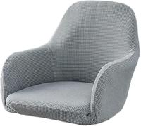 SANBDDLYY Coprisedie Elasticizzati Impermeabili Set da 6/4/2 Pezzi, Bar/Pranzo con Copribraccioli Coprisgabelli Bar Alti Braccioli Girevoli Moderni Mid-Century(Light Gray,6PCS)