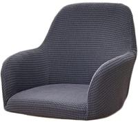 SANBDDLYY Coprisedie Elasticizzati Impermeabili Set da 6/4/2 Pezzi, Bar/Pranzo con Copribraccioli Coprisgabelli Bar Alti Braccioli Girevoli Moderni Mid-Century(Dark Gray,2PCS)
