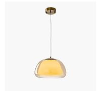 SANBDDLYY Jelly Lampadario a Testa Singola Piccolo con Paralume in Vetro Color Crema Lampada a Sospensione Decorazione Ingresso Romantico Adatto for Foyer Camera da Letto Isola Cucina e Soggiorno (Co