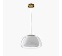 SANBDDLYY Jelly Lampadario a Testa Singola Piccolo con Paralume in Vetro Color Crema Lampada a Sospensione Decorazione Ingresso Romantico Adatto for Foyer Camera da Letto Isola Cucina e Soggiorno (Co