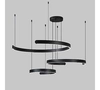 SANBDDLYY Lampadario a soffitto moderno a 3 anelli LED bianco 65W / 100W Circolare 2 Lampadario a sospensione rotondo Tavolo da pranzo Lampada a sospensione a soffitto nero for fattoria for cucina Sog