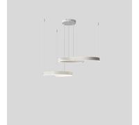 SANBDDLYY Lampadario a soffitto moderno a 3 anelli LED bianco 65W / 100W Circolare 2 Lampadario a sospensione rotondo Tavolo da pranzo Lampada a sospensione a soffitto nero for fattoria for cucina Sog