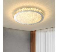 SANBDDLYY Plafoniera da incasso in cristallo cromato for bagno Moderno apparecchio di illuminazione a LED dimmerabile Grande plafoniera rotonda for soggiorno Piccola lampada da soffitto for corridoio
