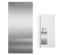 Sanbege Piastra di protezione antigraffio per porta, 20,3 x 40,6 cm, piastra di spinta in acciaio inossidabile, autoadesiva, per interni e porte esterne (nichel spazzolato)