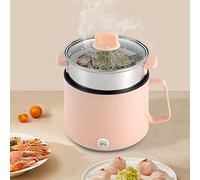 SanBouSi Steamer per cibi da banco in acciaio inossidabile rosa, con vapore, 1,7 l, fornello elettrico portatile, multifunzione, antiaderente, per pasta, zuppa, polenta, gnocchi, uova, farina d'avena