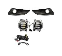 SANCAK 1 Set Per Ford Per Fiesta 2013-2017 LED Paraurti Anteriore Fendinebbia Luce Cablaggio Griglia Di Copertura Faretti Fendinebbia(White yellow set)