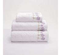 Sancarlos Lillac - Asciugamano da doccia, 100% cotone, colore: bianco, dimensioni: 70 x 140 cm