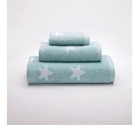 Sancarlos - Set di 3 asciugamani Star, colore blu navy, 100% cotone, telo da toilette, lavandino e doccia