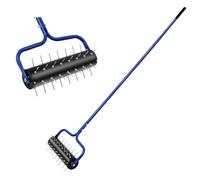 sancat Aeratore per prato manuale resistente da 48,3 cm, manico regolabile da 190,5 cm con clip rapida, struttura stabile a forma di U, punte preasembled, blu, il montaggio richiede solo 3-5 minuti.