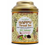 Sancha Tea Boutique Happy Throat Tea | Tè senza caffeina (25 pezzi) | Bustine da tè biodegradabili al 100% | Borse da tè a piramide | Tè alle erbe | Tè per collo cattivo | mescolato con liquirizia