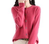 Sanctiond Cashmere Sweater for Women, Pure Cashmere Cardigan Soft Warm Long-Sleeved Knitted Sweater Autumn-Winter Sweater (A-5,L)