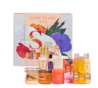 Sanctuary Spa Total Spa Collection - Set regalo da donna, 10 pezzi, set regalo per bagno e corpo, con nebbia per il sonno, bagnoschiuma, burro per il corpo, scrub, olio doccia, crema mani e candela