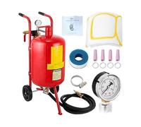 Sand Blaster 10Gal Pot Sandblaster 125 Psi Pressure Sandblasting Kit completo for il trattamento superficiale speciale del materiale(40L Red)
