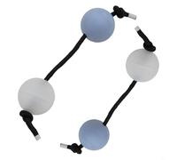 Sand Eggs - Coppia di shaker per ritmo Asalato africano con cinturino regolabile, sfera a percussione da 5 cm, per batteria manuale, blu e bianco (blu e bianco)