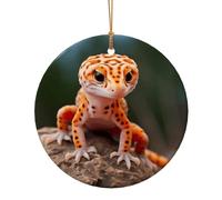 Sand Leopard Gecko 1 Stampa di Natale Collaboratore Regali Per Amici Famiglia Circolare Ceramica Natale Appeso Ornamenti Per La Decorazione Dell'albero