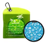 Sand Removal Bag, Portable Waterproof Brush Pouch, Soft Reusable Sand Remover for Feet and Skin, Beach Powder Cleaner 4.72 inches for Surf and Traveling