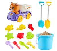 Sand Toys Set - 14-Pieces Colorful Sandbox Building Kit, Outdoor Construction Tools with Geometric Molds, Interactive Beach Gear, Summer Play Set for Boys Children Teens