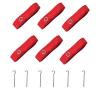 Sand Volleyball, Beach Court Cords, Nylon Boundary Lines, Stainless Steel Spikes, Sturdy Material, Ideal For Beach Backyard Setup, 26.3x52.6 Feet, Red Color, 6 Pieces, 1 Set