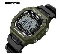 SANDA Orologio Uomo Digitale Militare 5 ATM Cronometro LED Sport luminoso