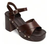 Sandales à Plateforme Inspiration Sabots - Élégance Rétro et Hauteur Affirmée Prenez de la hauteur con uno stile autenticoAffermazione di allure con sandali, talloni grandi, pièce maîtresse che combin